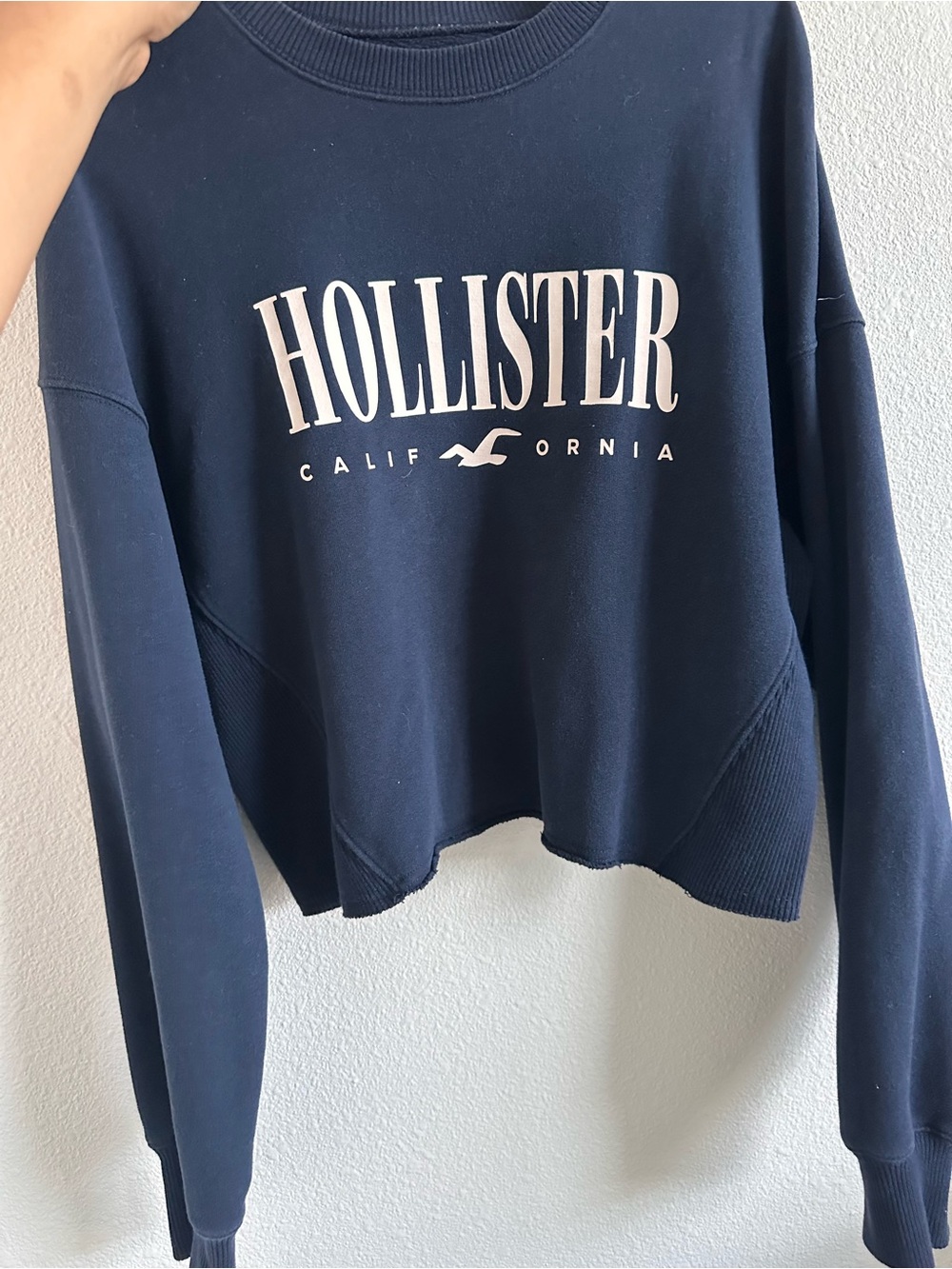 Hollister Navy Crewneck with White Logo - Picture 2 of 4